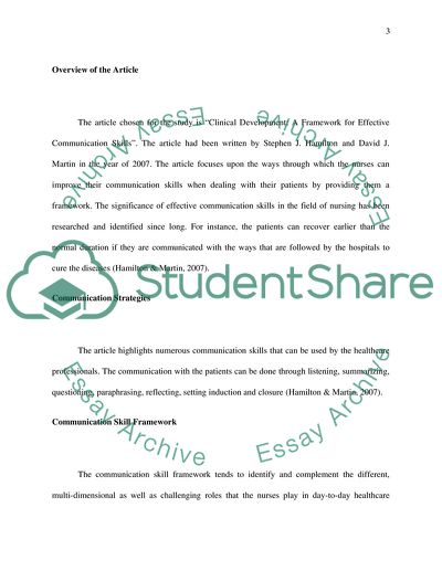 A Framework for Effective Communication Skills