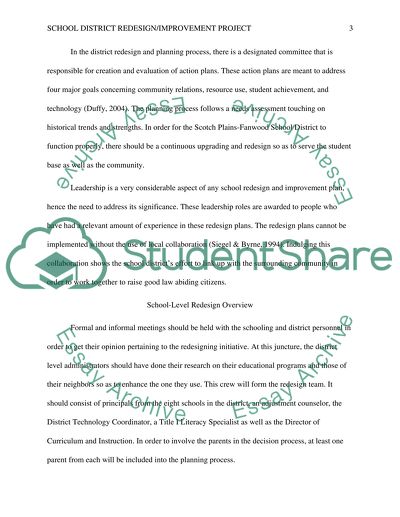 School District Redesign / Improvement Project