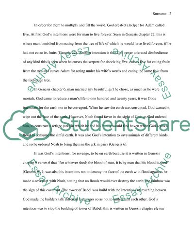 Gods Intentions of Creating the World