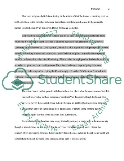 Function of afterlife