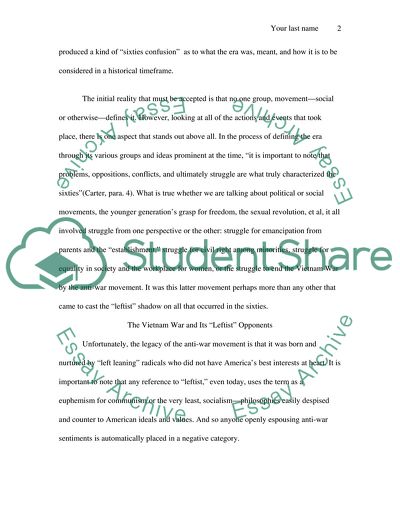 Political and Cultural Perspectives on the 1960s