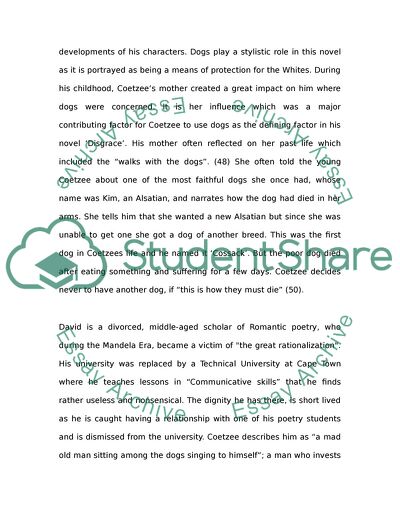 Significance of the Dog in J.M. Coetzees Disgrace