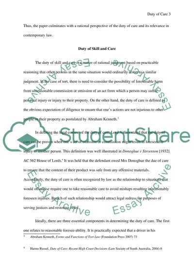 Duty of Care: An Evaluation of Its Fitness for the Purpose