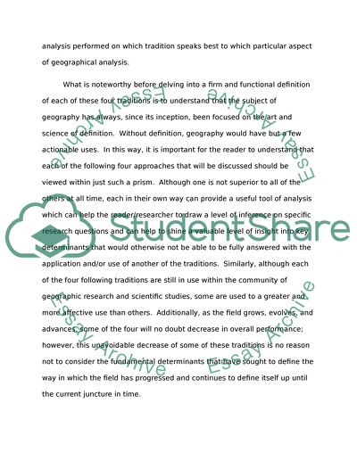 Four Geographic Traditions