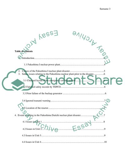 Events Resulting in the Fukushima Daiichi Nuclear Plant Disaster
