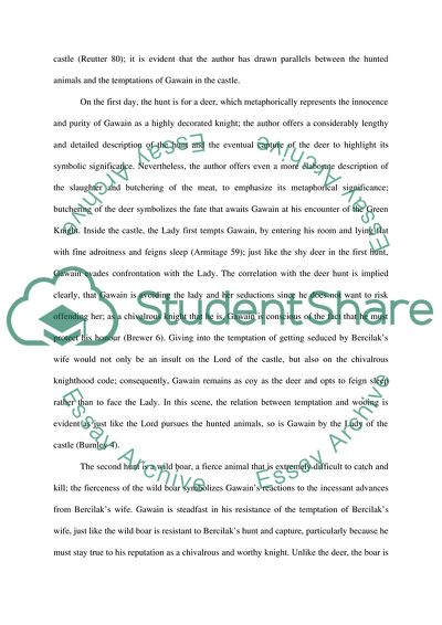 Hunting and Temptation Scenes in Sir Gawain and the Green Knight