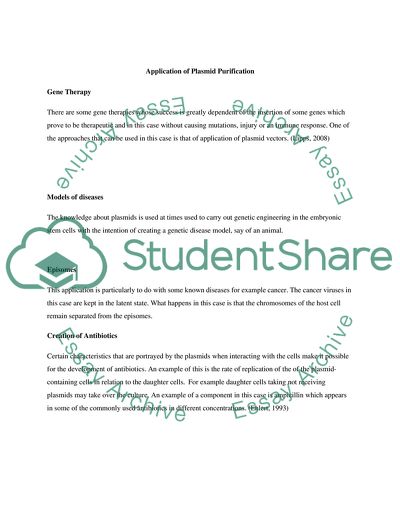 Factors to Be Considered in Conducting Plasmid Purification