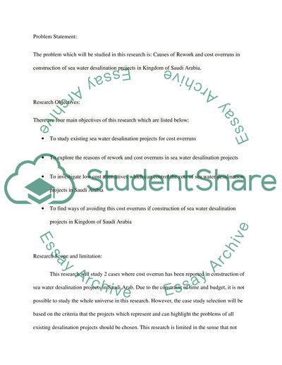 Causes of Rework and Cost Overruns in Construction of Seawater Desalination Projects in Saudi Arabia