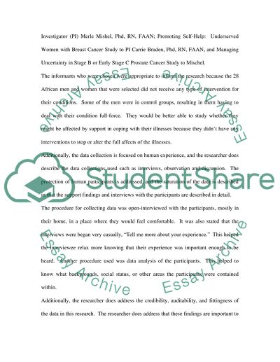 Critique of a qualitative study