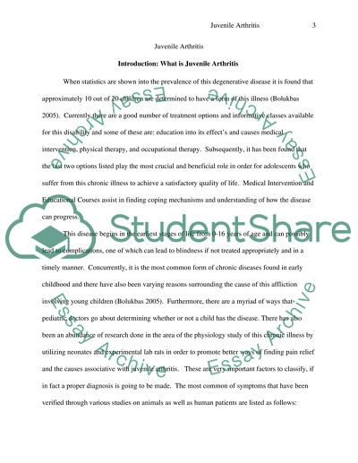 The Cause of Chronic Pain for the Juvenile Patients Who Have Arthritis