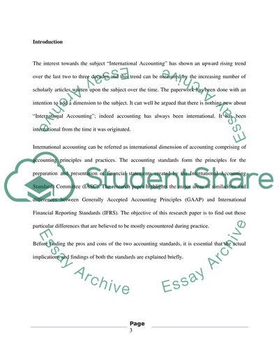 Comparison of Generally Accepted Accounting Principles and International Financial Reporting Standards