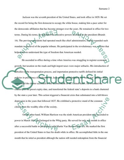 Andrew jacks and William Henry Harrison