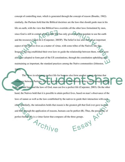 Comparison between comparing PuritanNative American & Rationalist