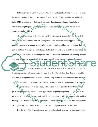 College Education in Terms of the Relevance of the Financial Aspect