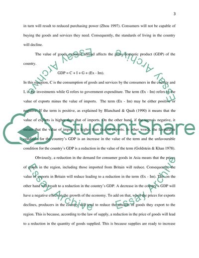 Effects of the Fall in Demand for Goods in Asia on British Consumers and Producers in Europe