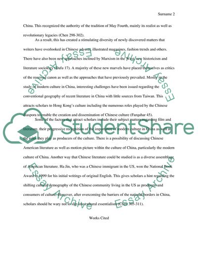 The May-Fourth Generation of Modern Chinese Writer