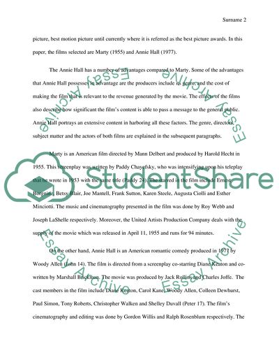 Annie Hall takes over the Marty Film