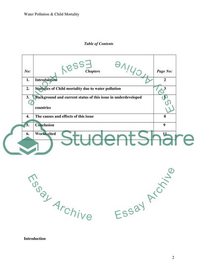 The Effects of Water Pollution on Child Mortality