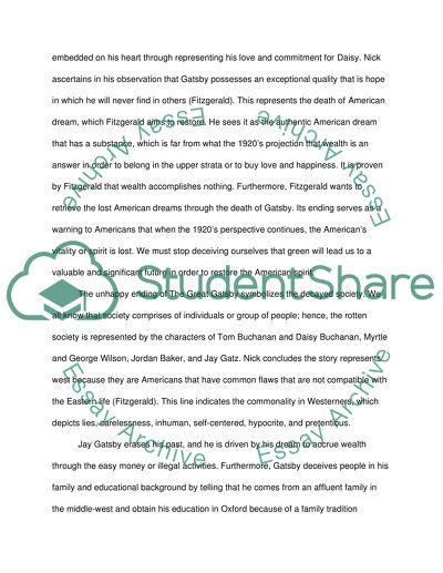 Death Epitomizes American Dream, Society and Time (The Great Gatsby)