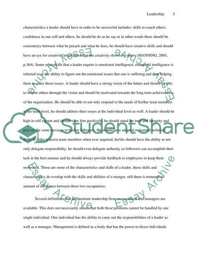 Differentiation of Leadership and Management