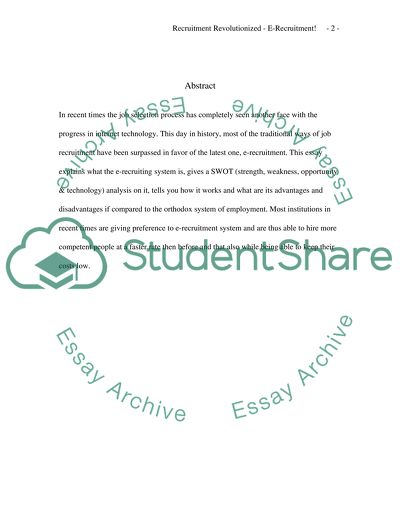 Revolution of an E-Recruitment