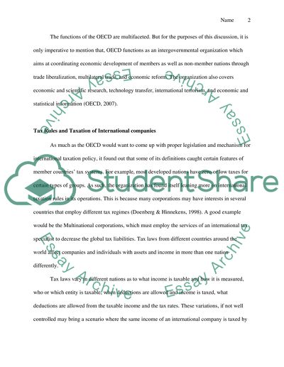 International Taxation Rules on International Companies