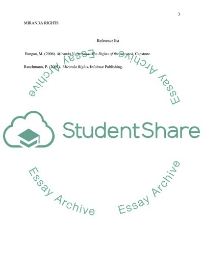 Mirandas Rights Policies and Procedures