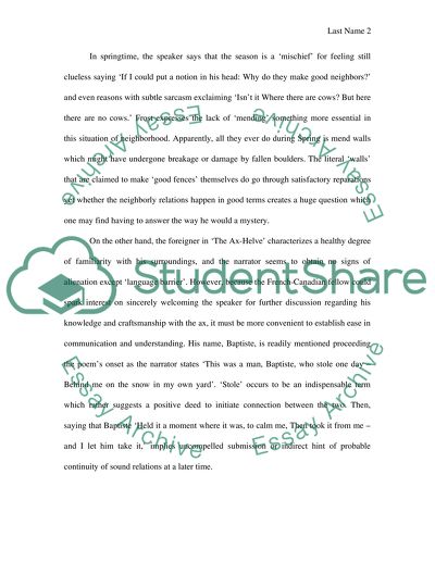 Mending wall essay