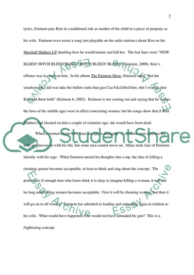 The analysis of Eminems lyrics