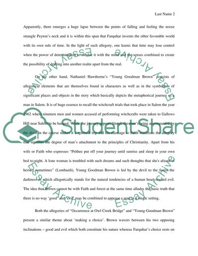 The Allegory in Occurrence at Owl Creek Bridge and Young Goodman Brown