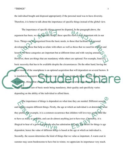 What is the importance of things in our life