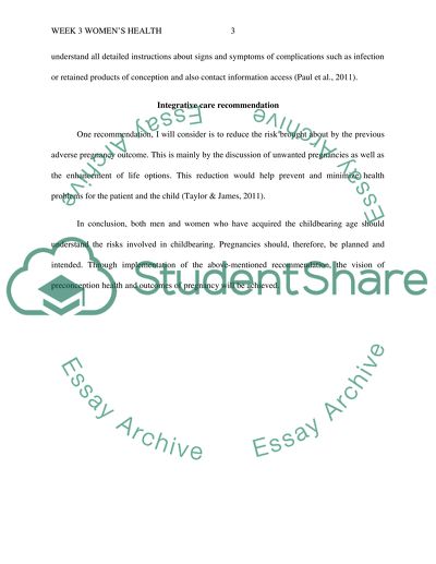 Week 3 womens health