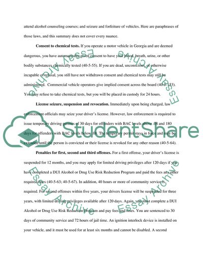 Driving Under the Influence in Georgia