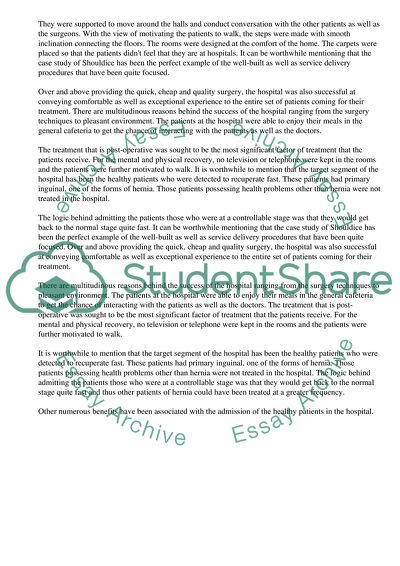 Strategic Management (Shouldice Hospital)