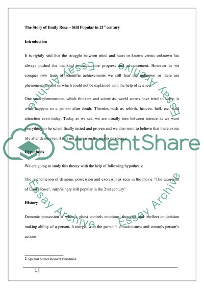 The Story of Emily Rose Still Popular in 21st century