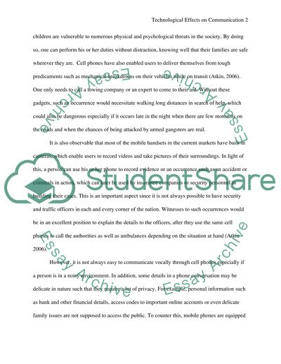 Technologies Affect on Communication