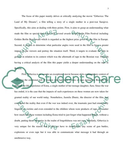 An Analysis of Grbavica: The Land of My Dreams and the Women Rape in Bosnia