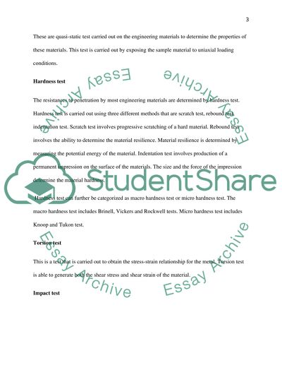 Types of Engineering Materials Testing