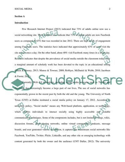 Students Attitudes and Perceptions of the Use of Social Media at the University of North Texas