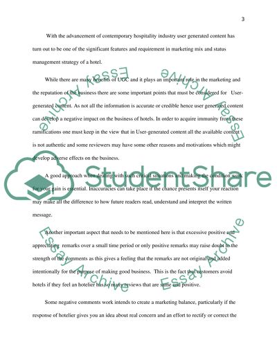 The influence of user generated content on the hotels image by using travel search engines