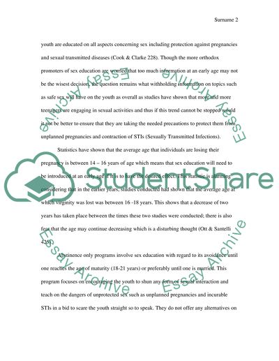 Sex Education as Non-Traditional Curriculum