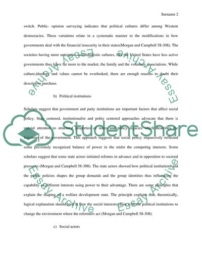 The Welfare State Development