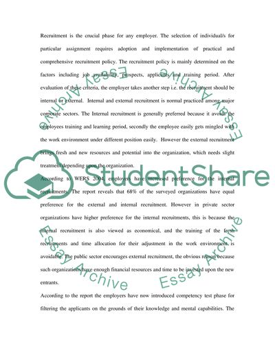 Workplace Employment Relations