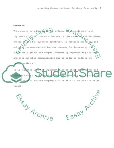 Marketing Communications: Jarlsberg