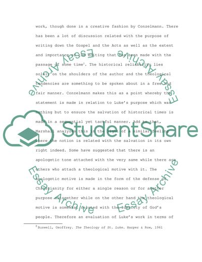 The Theology of St. Luke