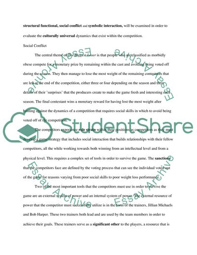 The Biggest Loser: Weight Loss Formatted Reality Television