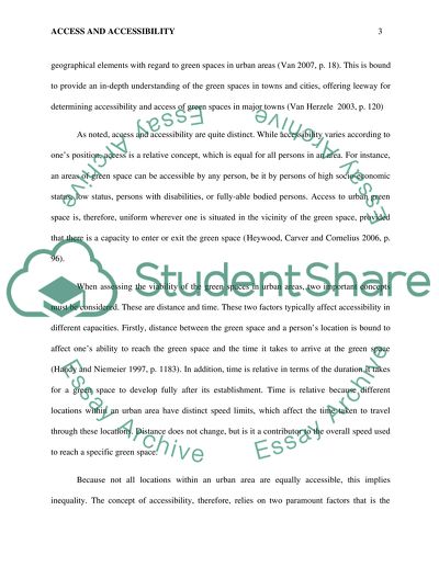 Access and Accessibility