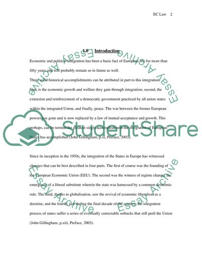 Economic and Political Integration in the EU