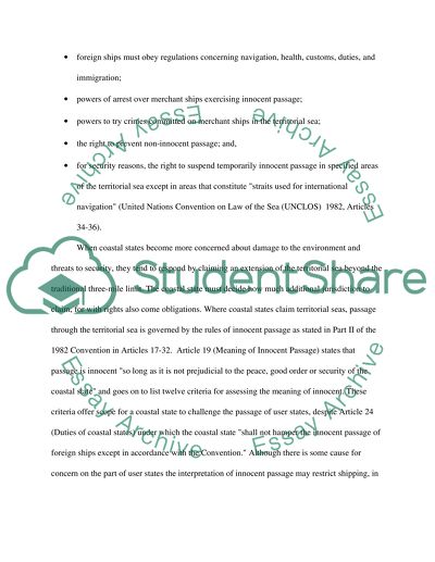 The United Nations Convention on Law of the Sea