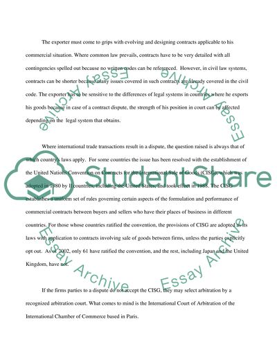 Managing the International Legal Environment